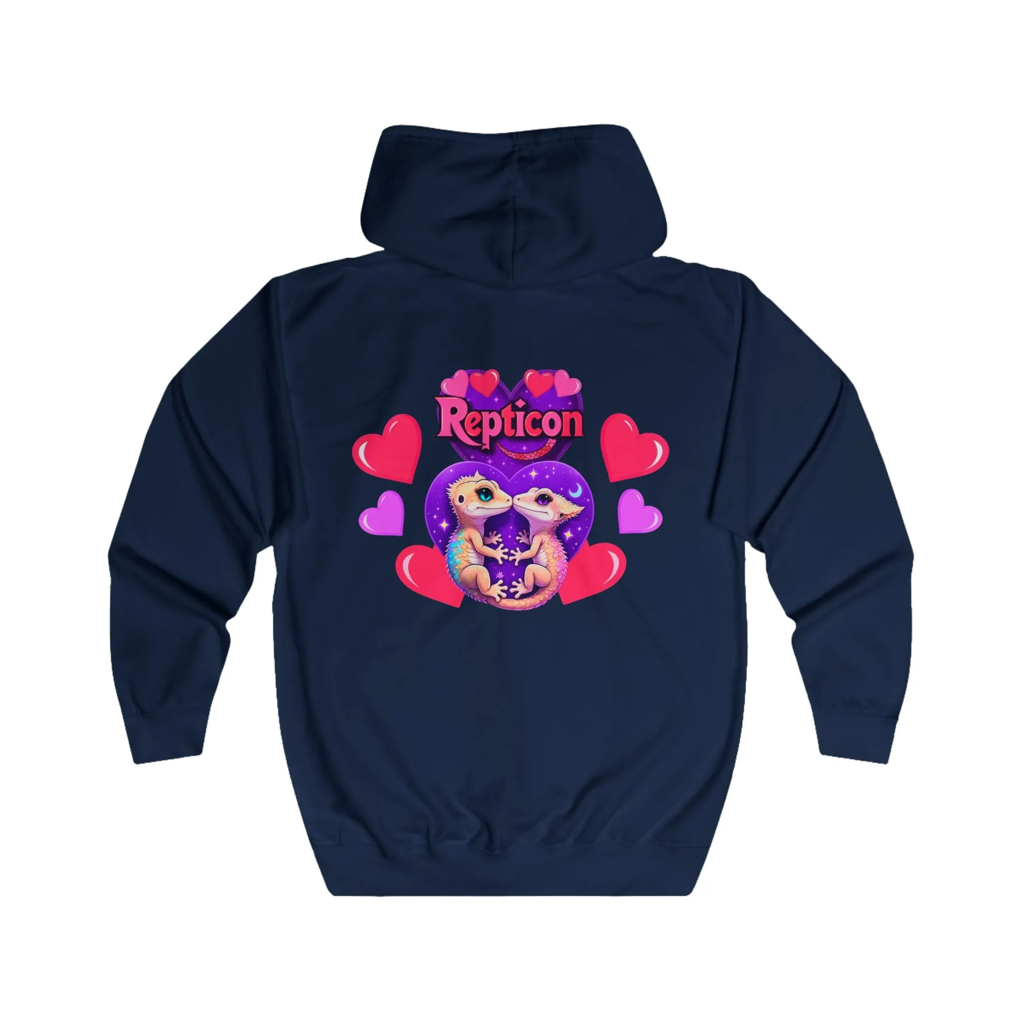 Repticon Unisex Full Zip Hoodie w/ Valentine Crested Geckos