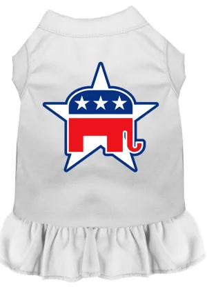 Republican Screen Print Dress White Xxxl
