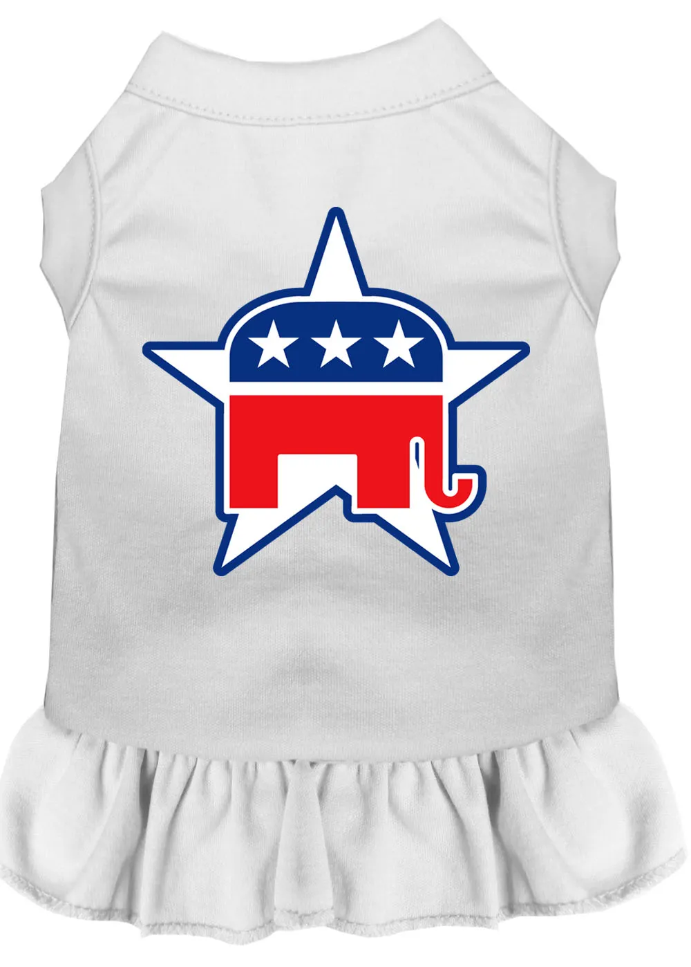 Republican Screen Print Dress White Xxxl