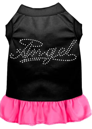 Rhinestone Angel Dress Black With Bright Pink Med