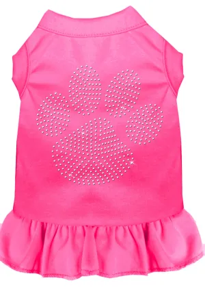 Rhinestone Clear Paw Dress Bright Pink Xxl