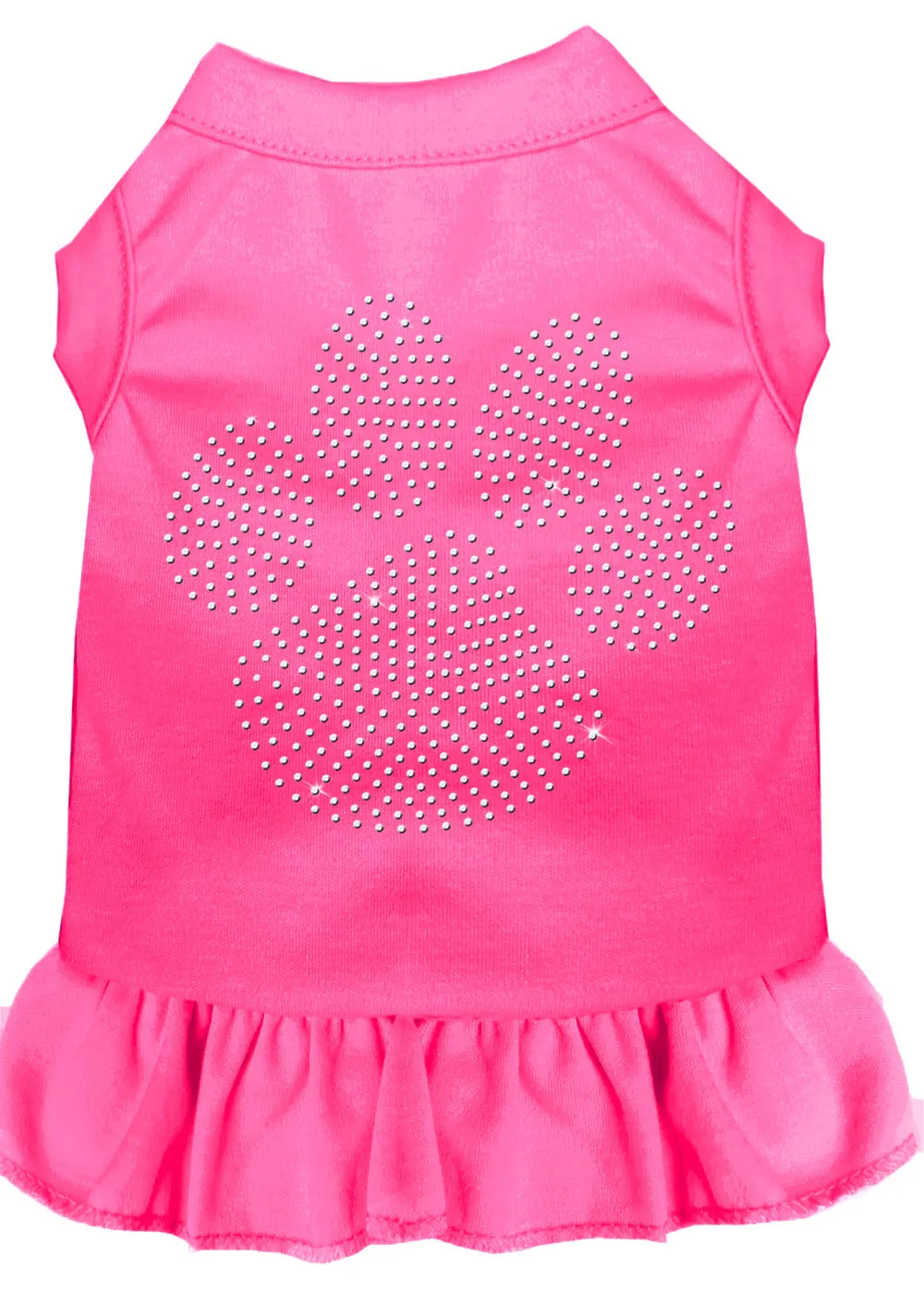 Rhinestone Clear Paw Dress Bright Pink Xxl