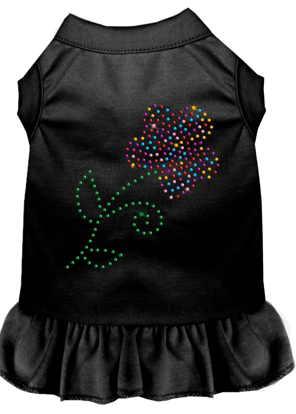 Rhinestone Multi Flower Dress Black Xl