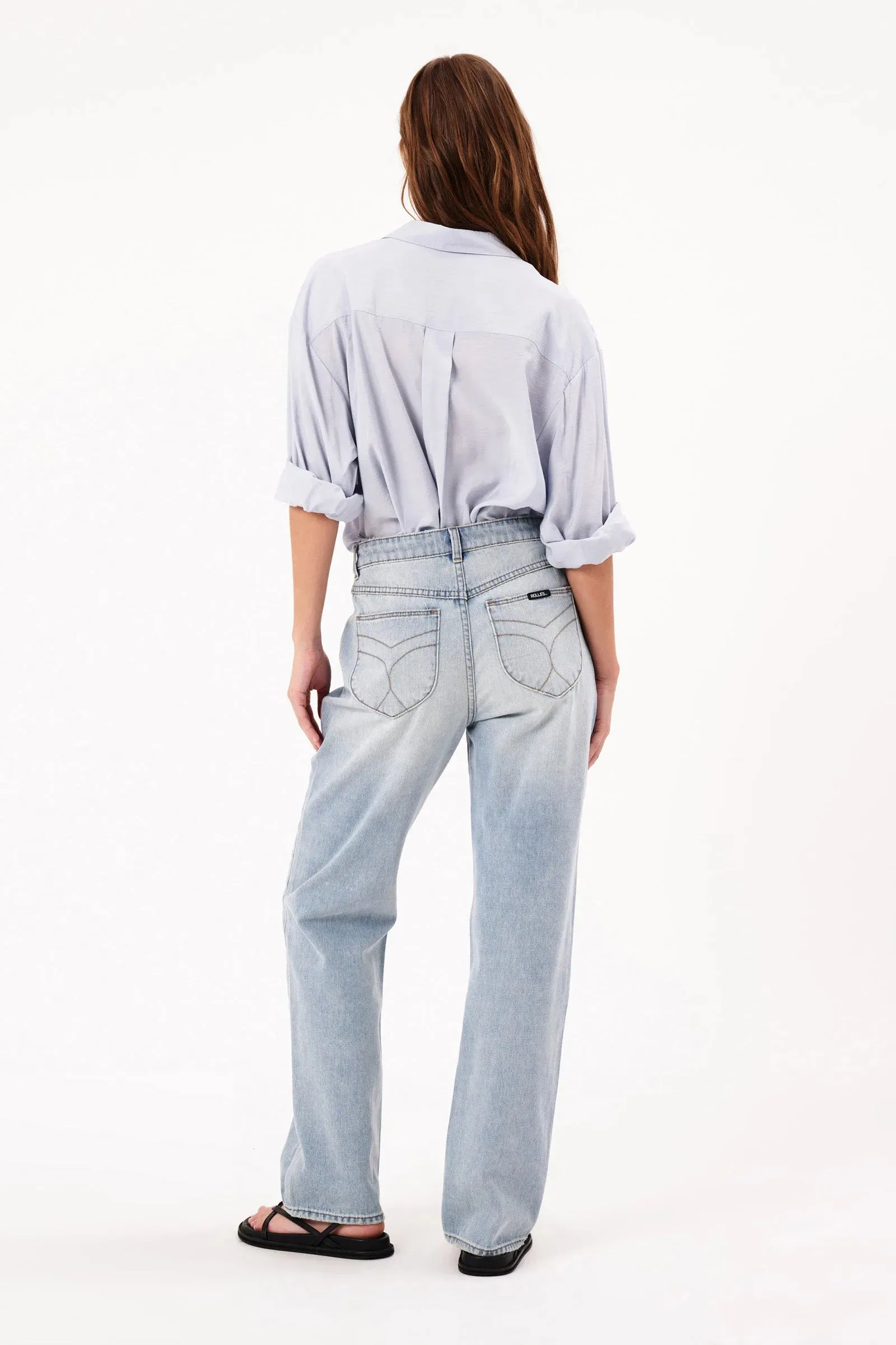 Rollas 90s Relaxed Faded Blue Jean Light Vintage Blue