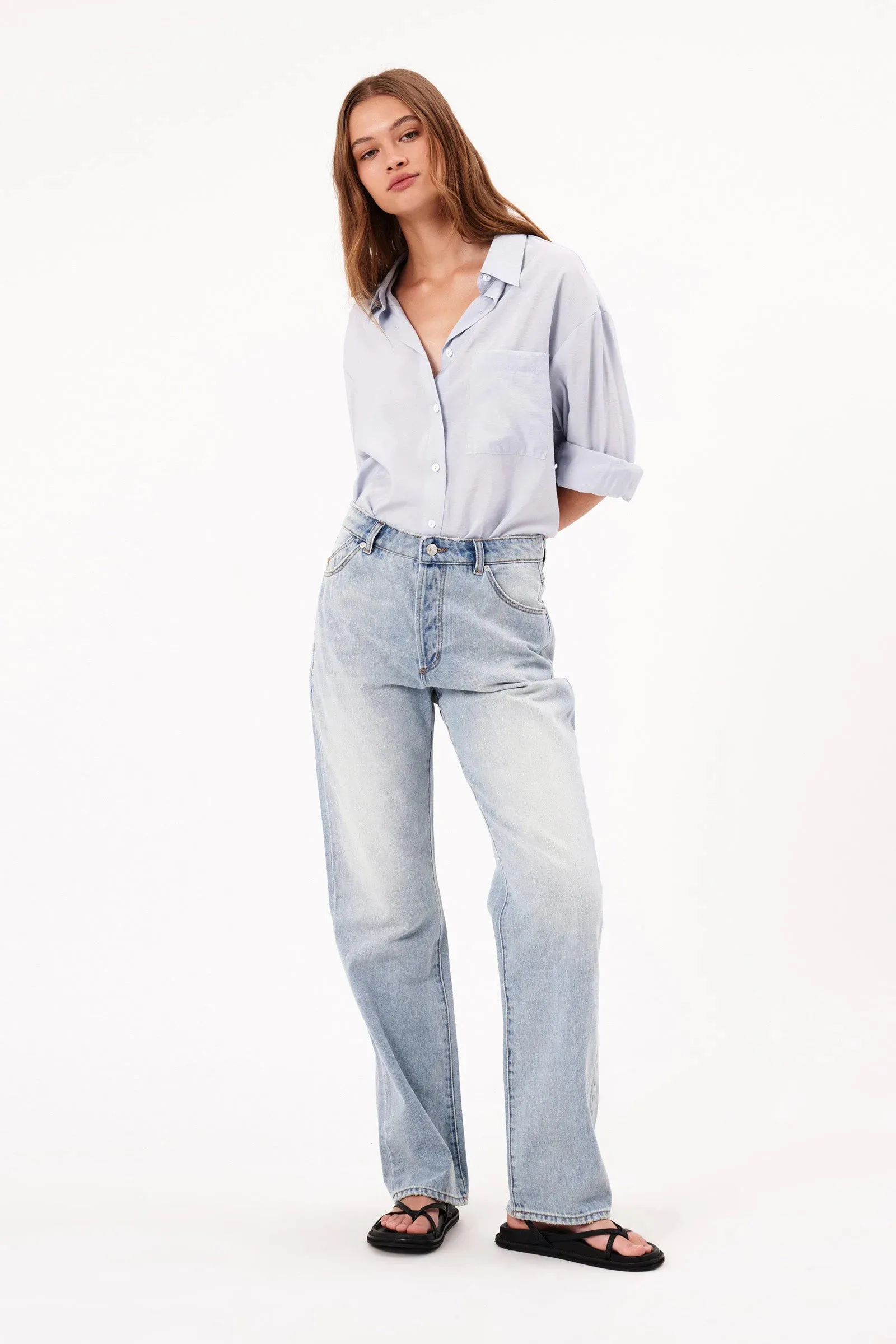 Rollas 90s Relaxed Faded Blue Jean Light Vintage Blue