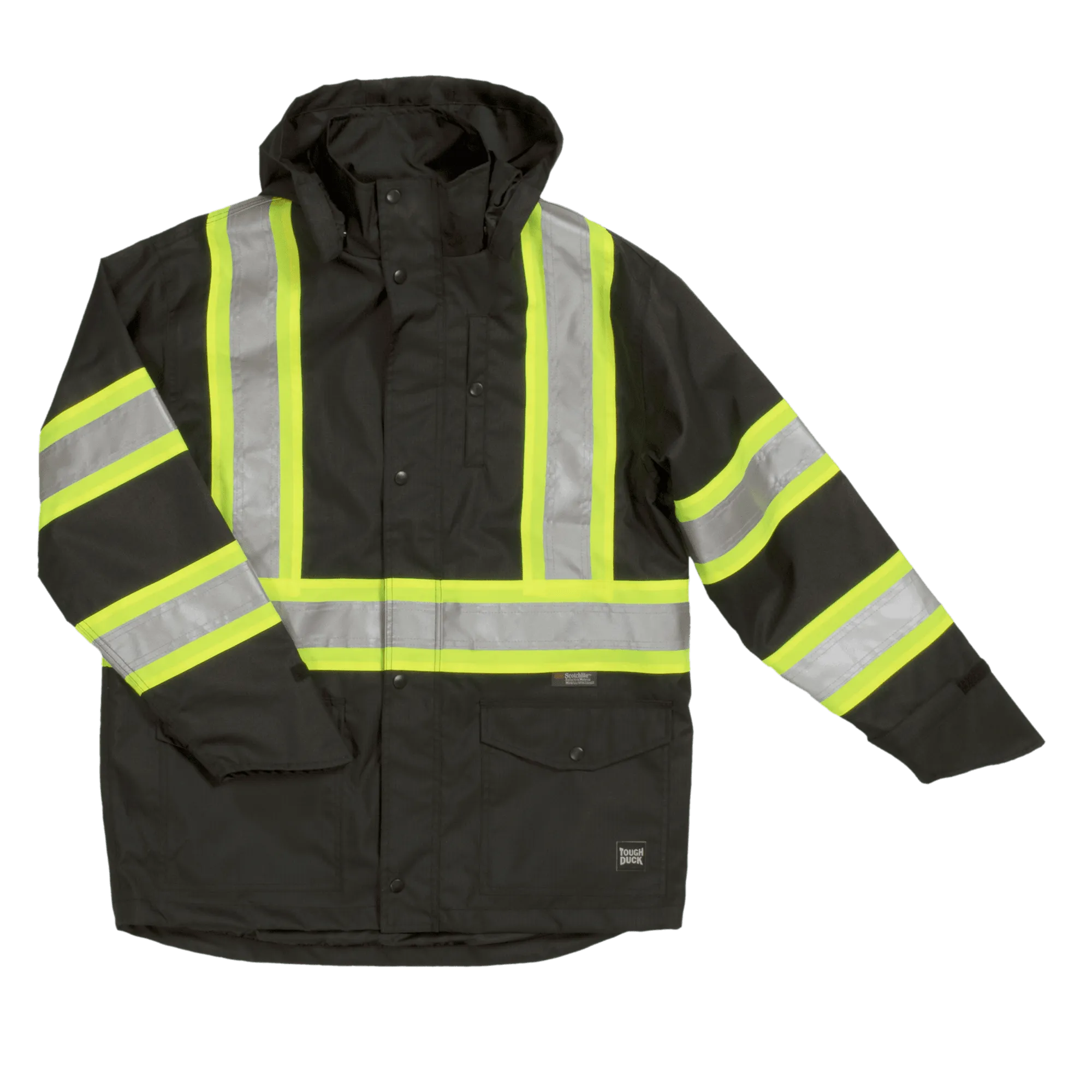 Safety Rain Jacket - Black 3X