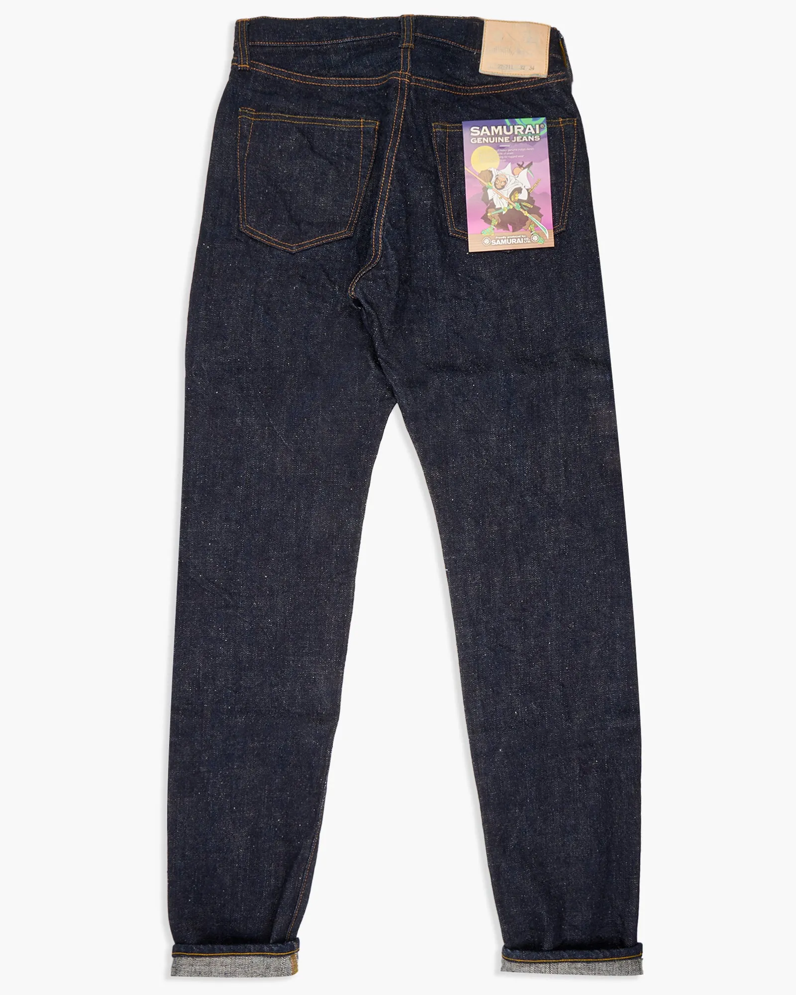 Samurai Jeans S211VX 'Benkei' Relaxed Tapered Slubby 17oz Selvedge Jeans - Indigo Onewash