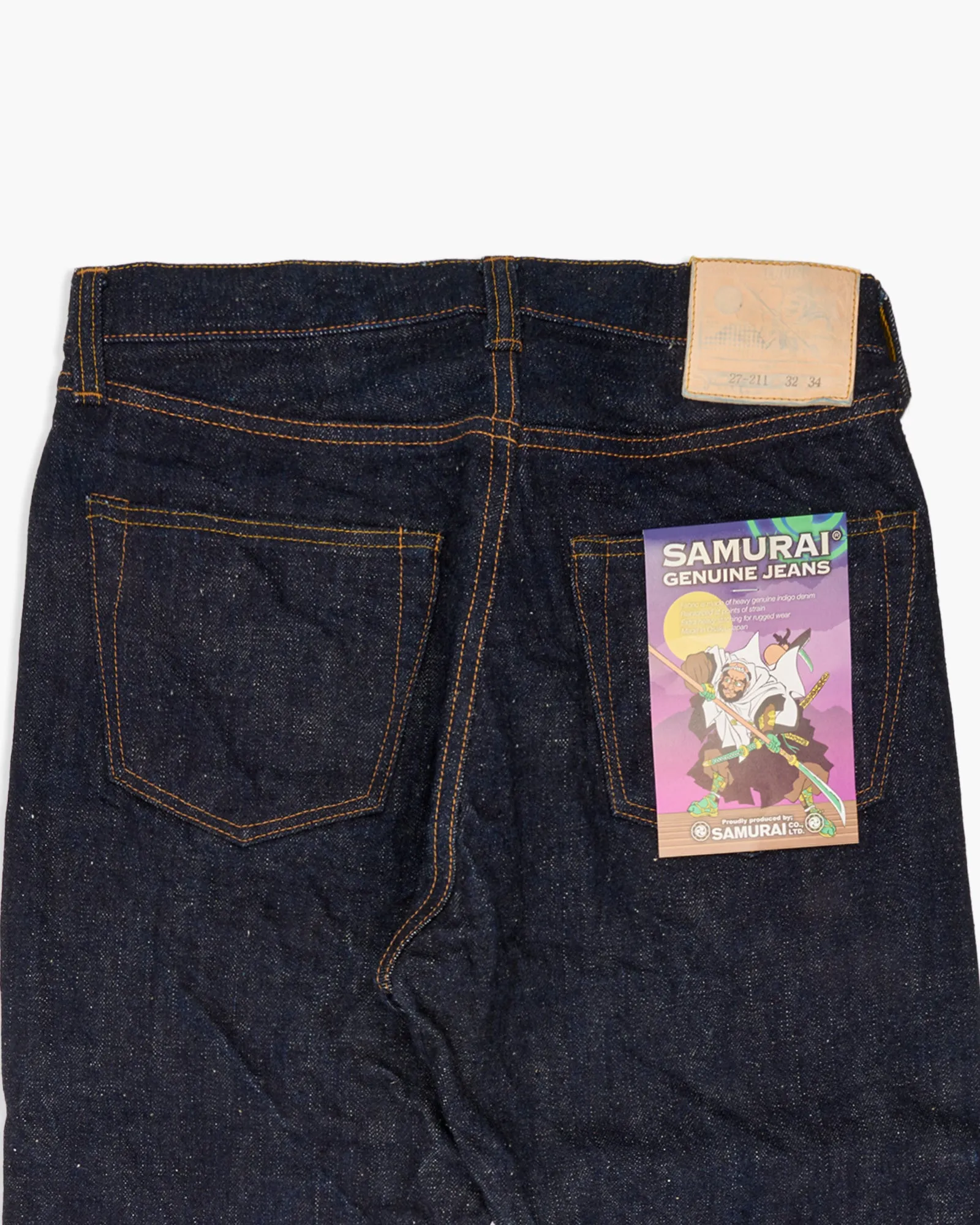 Samurai Jeans S211VX 'Benkei' Relaxed Tapered Slubby 17oz Selvedge Jeans - Indigo Onewash