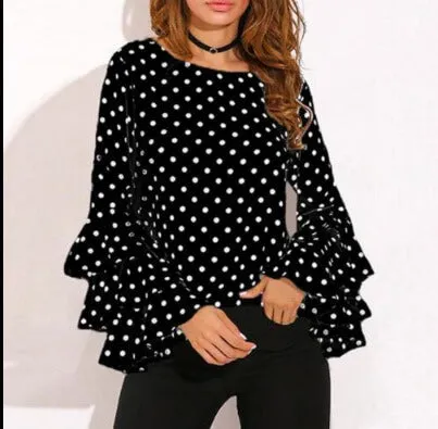 Scoop Polka Pot Long Sleeves Regular T-shirt