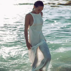 Scoop Sleeveless Beach Backless Sexy Long Dress