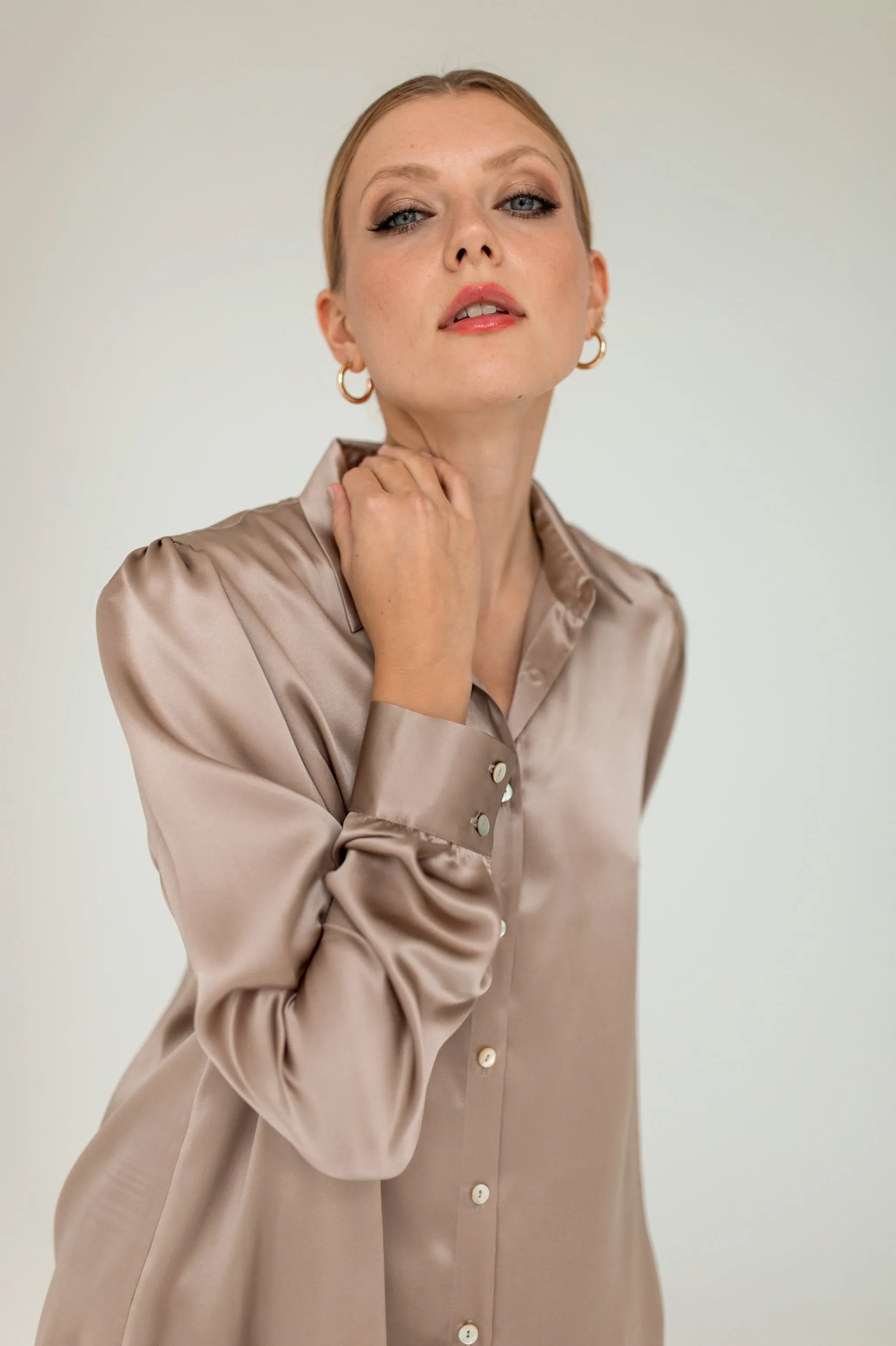 Silk Shirt - Taupe