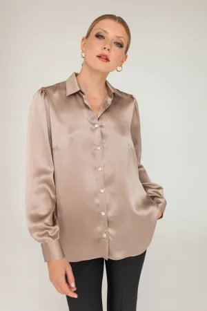 Silk Shirt - Taupe