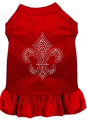 Silver Fleur De Lis Rhinestone Dress Red Lg (14)