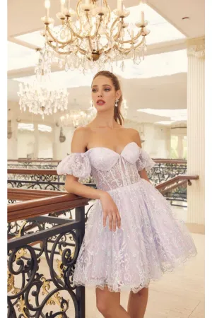 Snow Lilac Bridesmaid Dresses-Inexpensive Glitter Print by Juliet 891