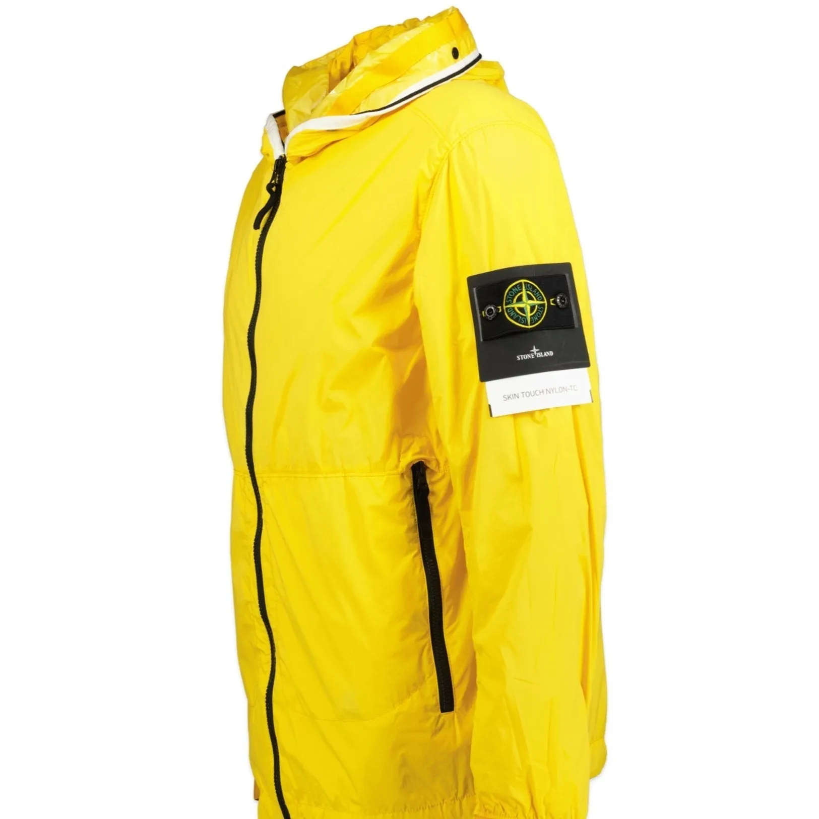 Stone Island Nylon-TC Hooded Rain Jacket Yellow