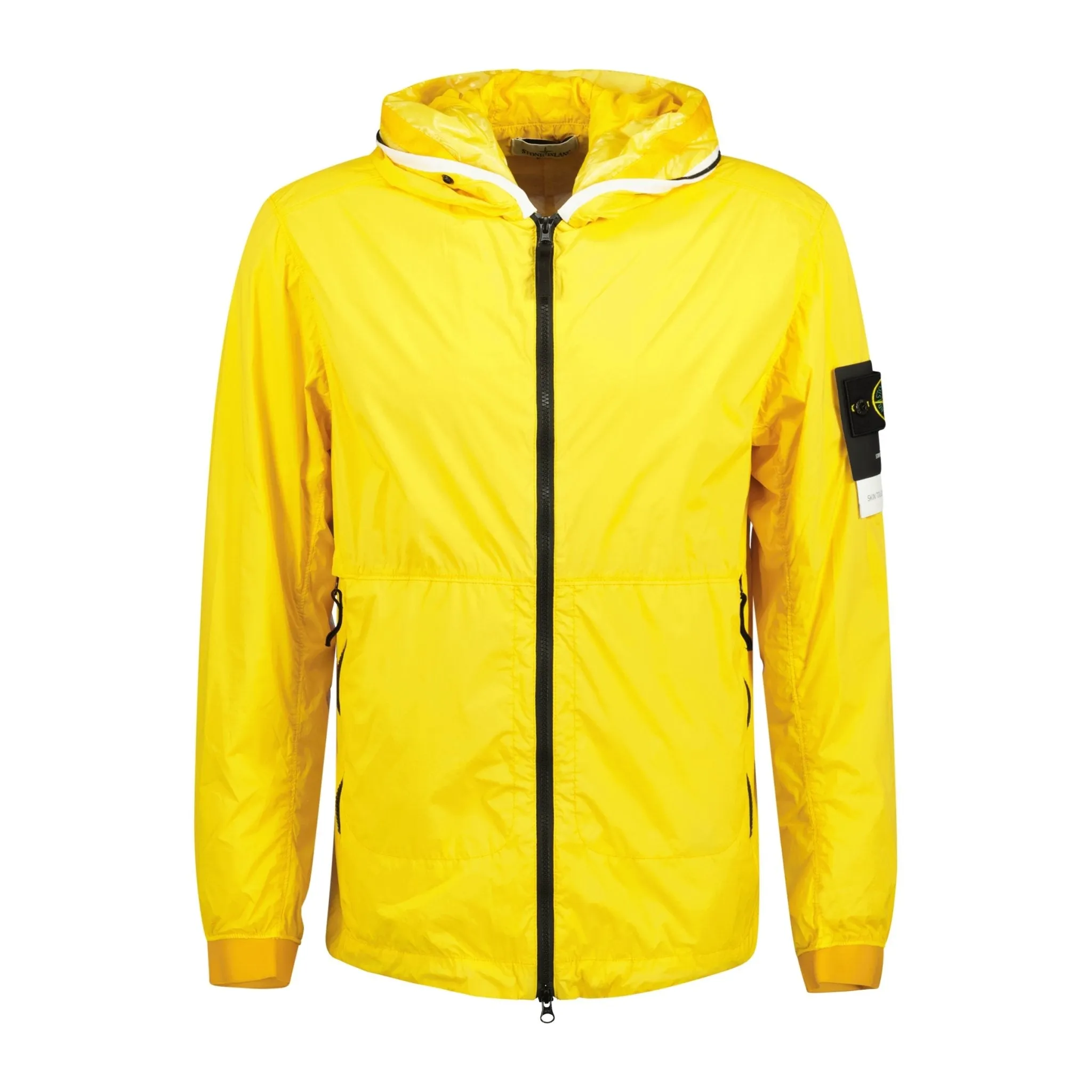 Stone Island Nylon-TC Hooded Rain Jacket Yellow