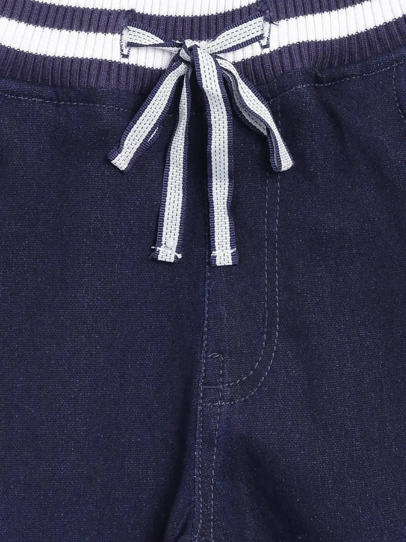 Stylish Denim Navy Blue Dyed Regular Fit Jeans For Boys
