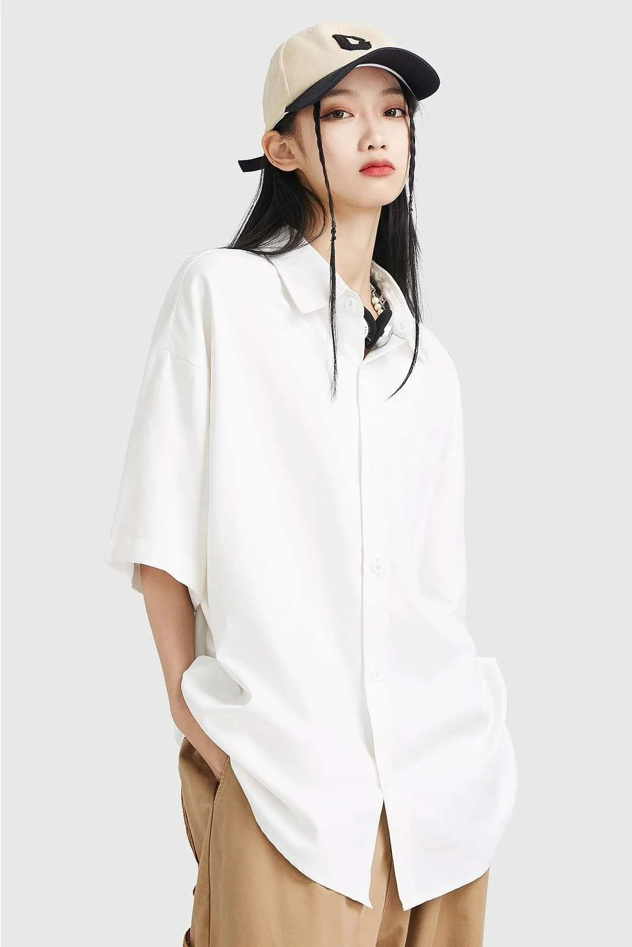 Three-Quarter Sleeve Button Shirt