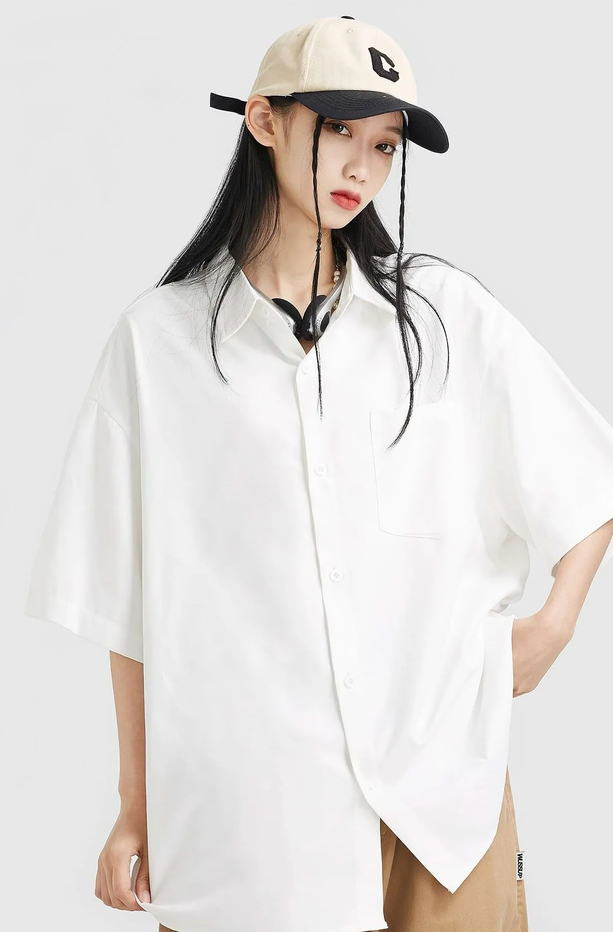Three-Quarter Sleeve Button Shirt