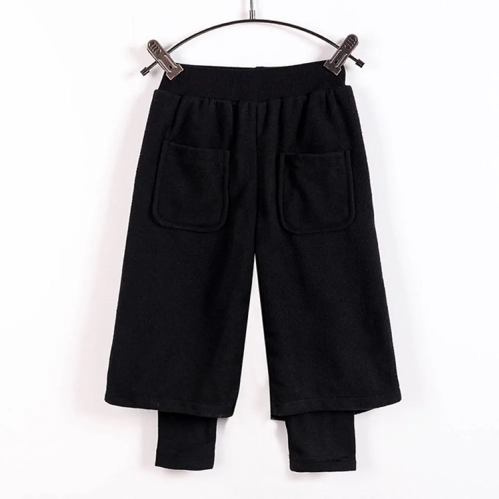 Toddler Girls Solid Color Plus Velvet Pants Girls Clothes Wholesale