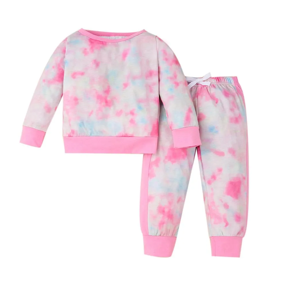 Toddler Girls Tie Dye Long Sleeve Top & Pants Wholesale Childrens Clothing