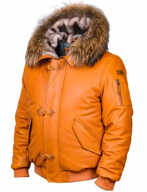 Togo Men's Leather Parka orange Art. 520