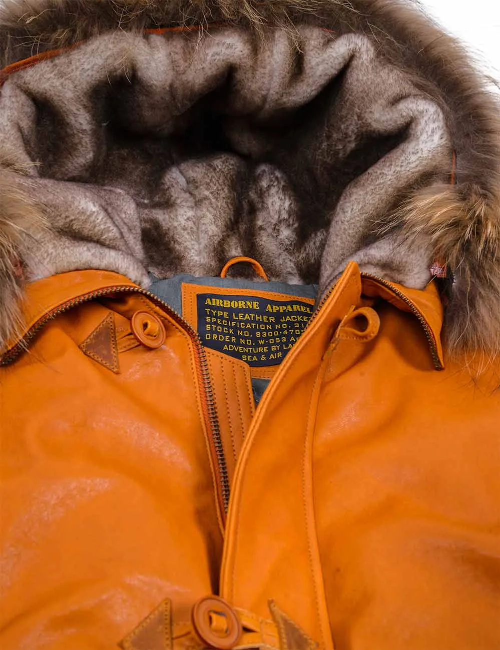 Togo Men's Leather Parka orange Art. 520