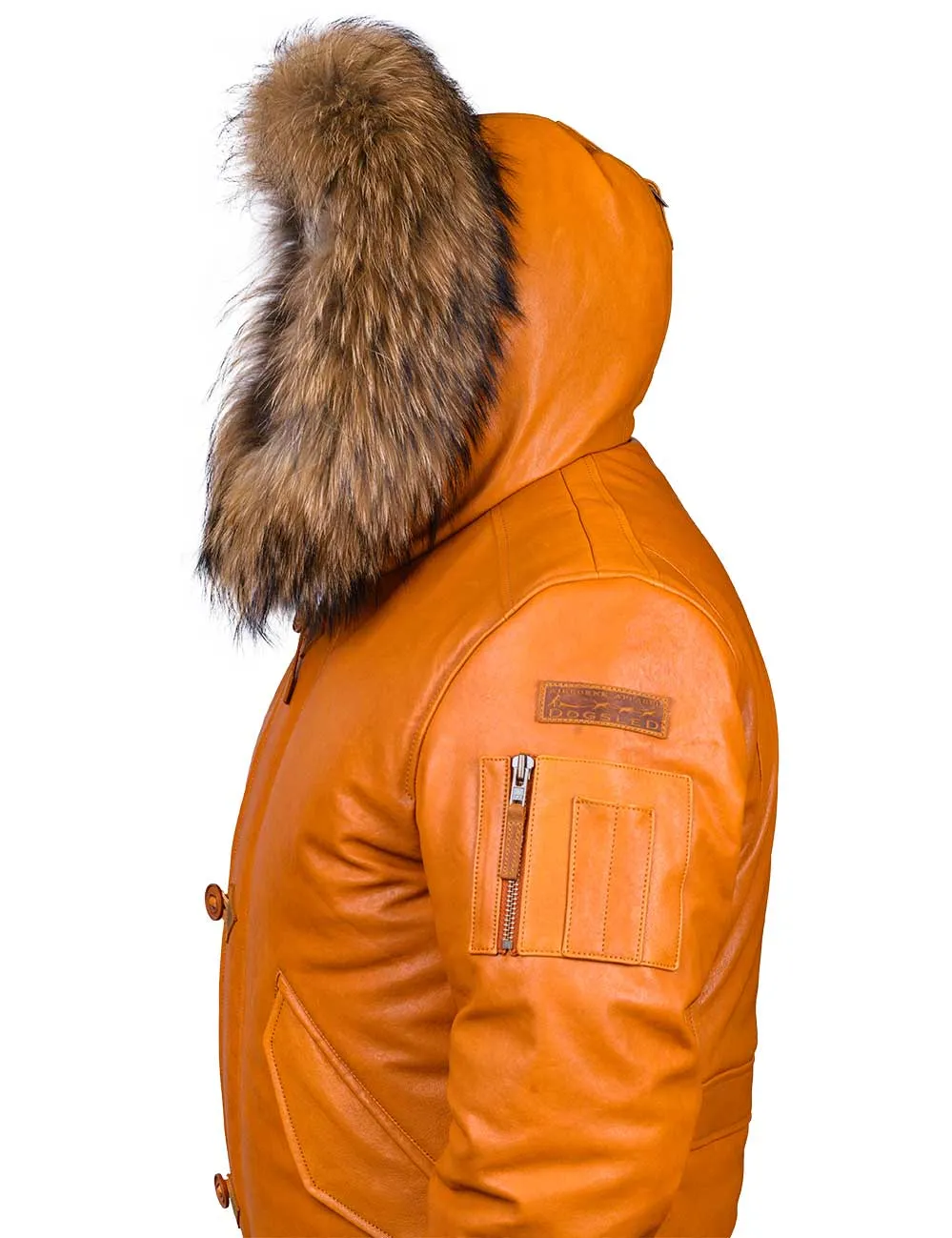 Togo Men's Leather Parka orange Art. 520