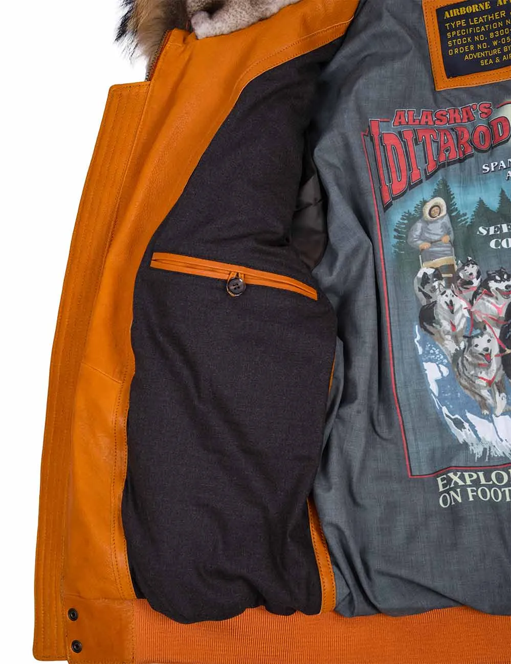 Togo Men's Leather Parka orange Art. 520