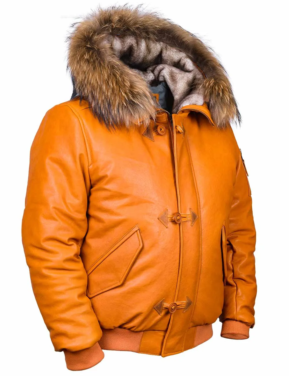 Togo Men's Leather Parka orange Art. 520