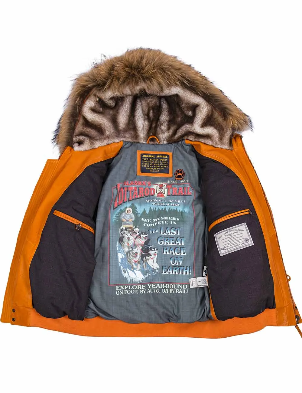 Togo Men's Leather Parka orange Art. 520