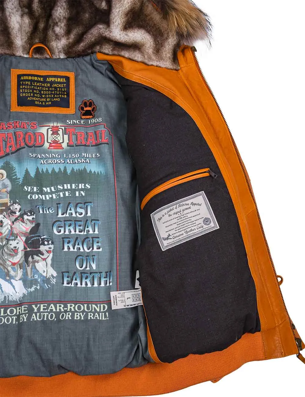 Togo Men's Leather Parka orange Art. 520