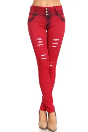 Tuxedo Studded Distressed Jeans
