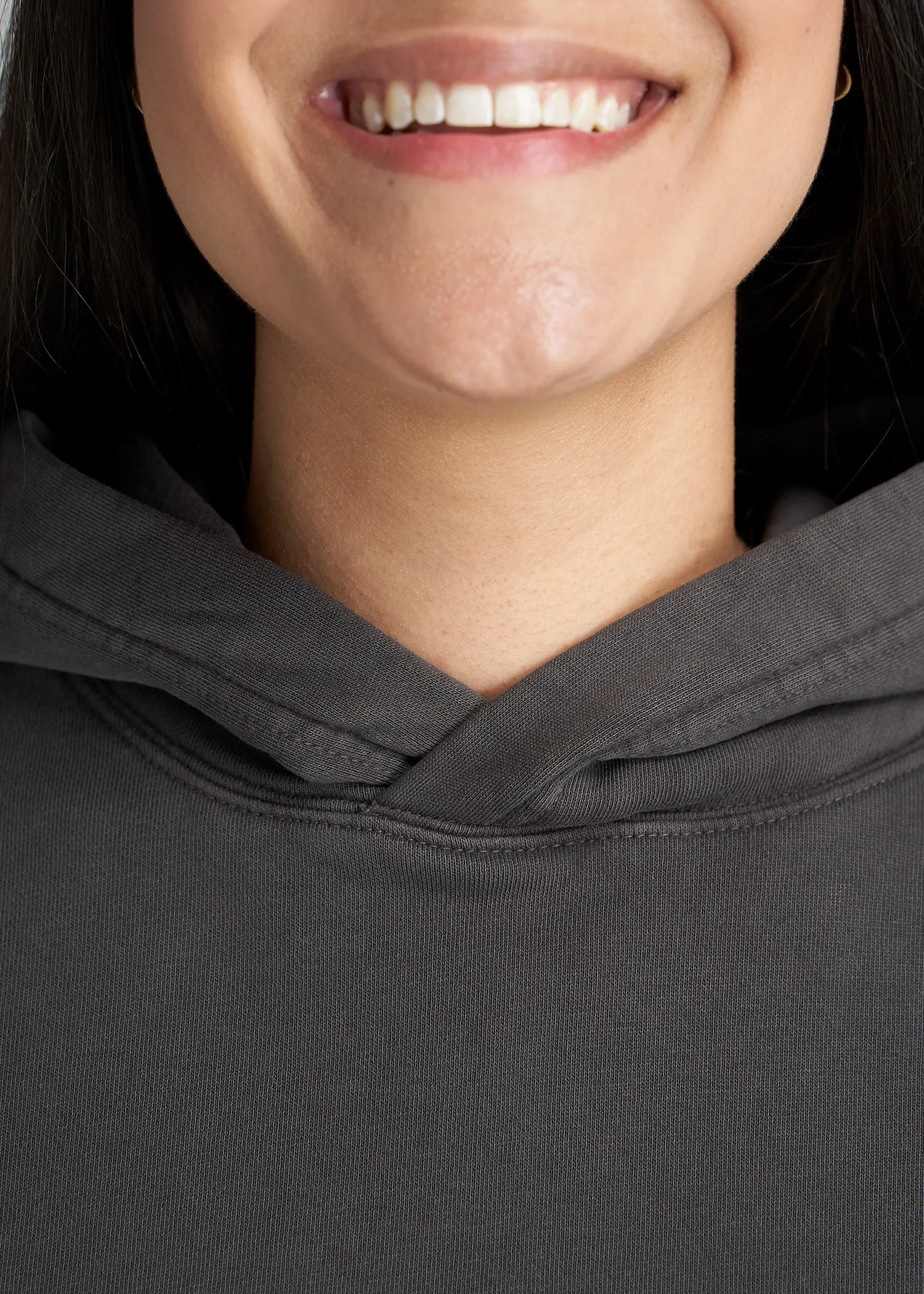 Wearever Fleece Garment-Dyed Pullover Hoodie for Tall Women in Charcoal
