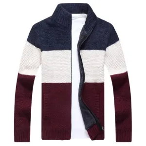 West Louis Fashion Striped Knitted Male Sweater