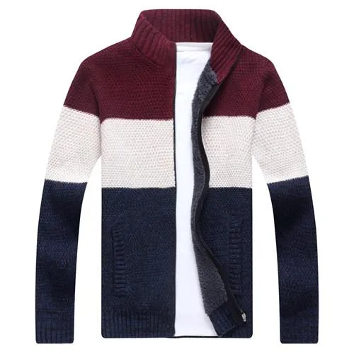 West Louis Fashion Striped Knitted Male Sweater