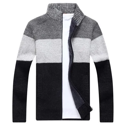 West Louis Fashion Striped Knitted Male Sweater