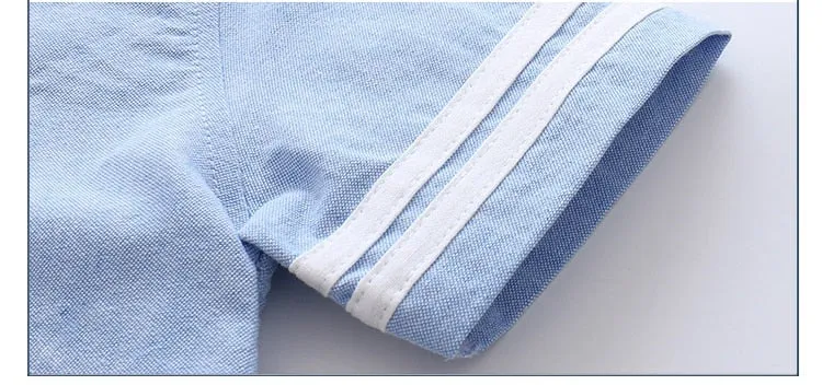 White Blue Short Sleeve Shirt