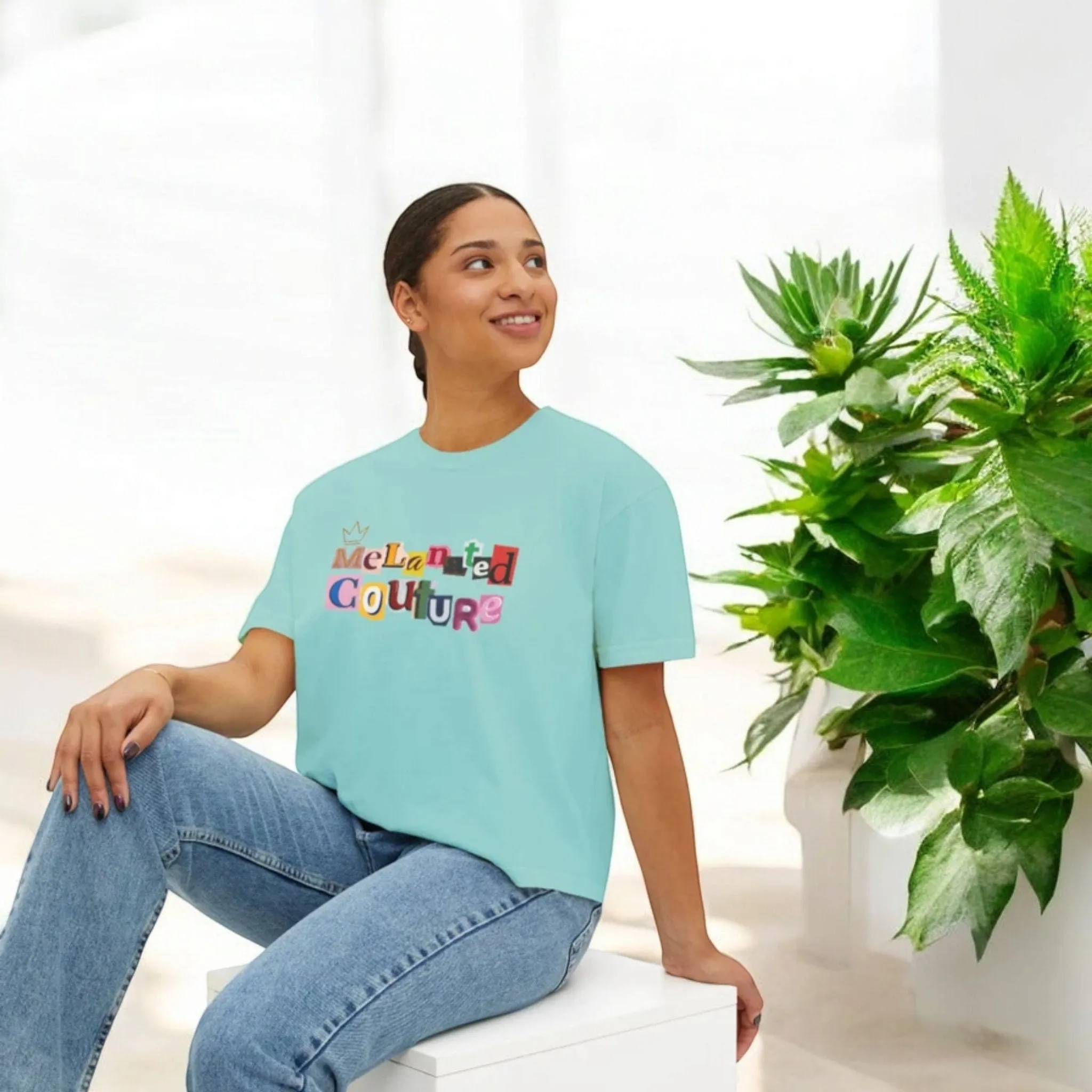 Womens Oversized Boxy Comfort Tee Ethically Sourced Cotton with Vibrant Eco-Friendly Dyes